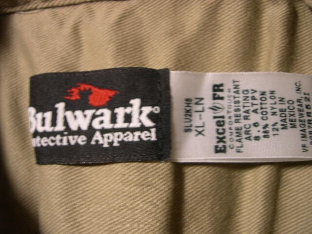 BULWARK  FLAME RESISTANT KHAKI LONG-SLEEVED MENS SHIRT    XL-LN   NWOT