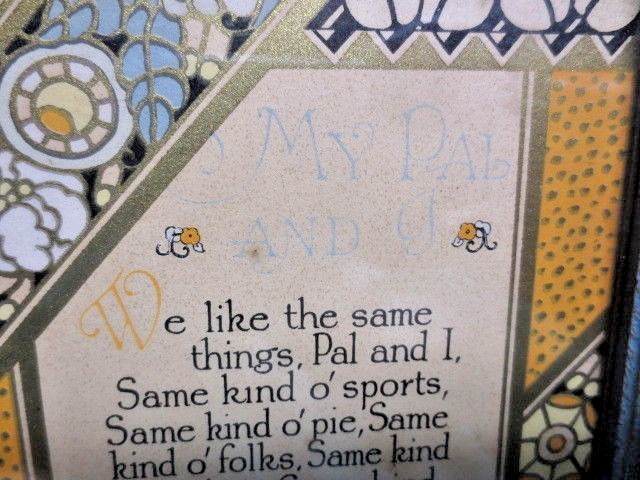 3 Vtg Art Deco Motto Poem Framed Pictures 