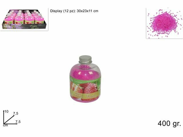 Set 12 Pezzi Sabbia Profumata In Bottiglia 400gr Fragranza Fragola dfh