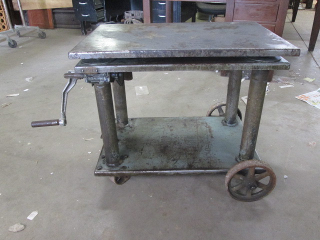 Adjustable Foundry Cart 1000LBS Capacity Industrial Steampunk Decor