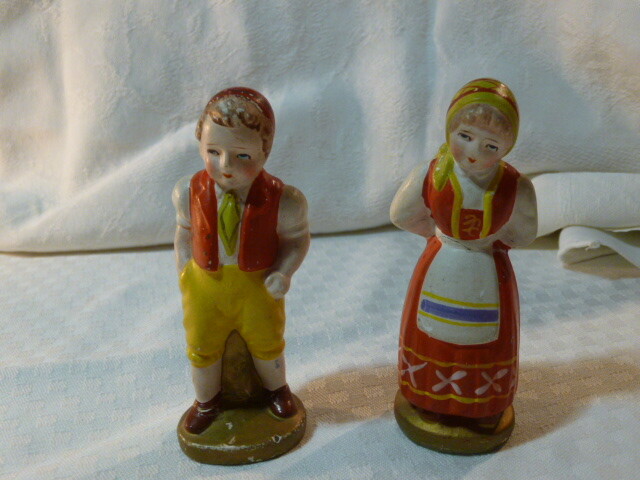 Vintage Japan Chalk Ware Plaster Ethnic Figurines Couple 4