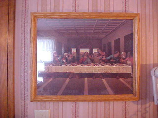 Oak  Framed Black African American Last Supper Jesus Christ Signed dated 1990