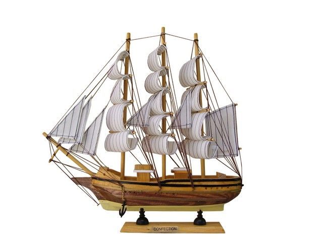 Modello Miniatura Decorativa Barca Galeone Dei Pirati Confection 33x31cm moc