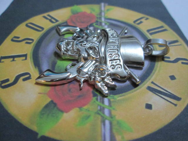 Pre-owned Artisan Guns'n Roses Logo Pendant Made Sterling Silver 925- Product