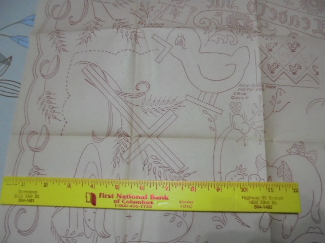 FS TRANSFER PATTERN DUTCH AMISH MAN WOMAN FARMER PIG CALF DUCK RELIGIOUS MOTIF