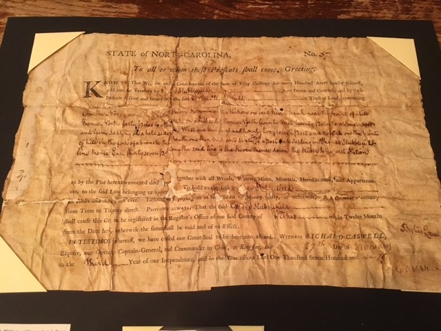 1779 North Carolina Land Grant, WILKES 1st Governor Richard Caswell & Wm. LENOIR