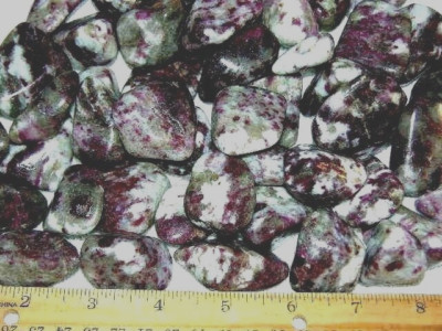 Tourmaline ruby red  in quartz polished 3/4-1.5'' Madagascar 1 pound lots