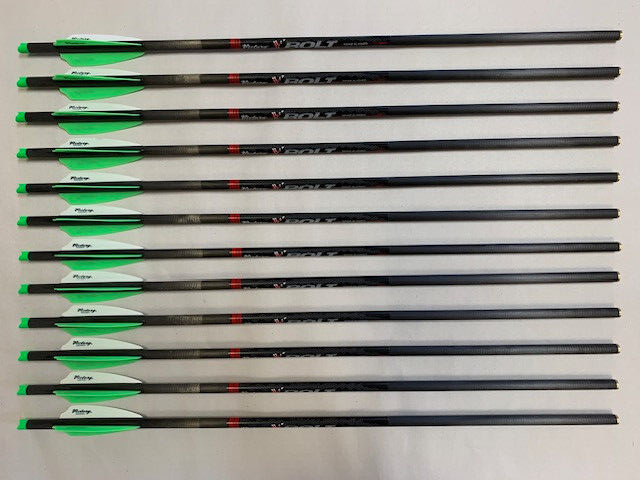 12 Victory Archery XBolt 20" Carbon Halfmoon Crossbow Arrow Bolts Dozen