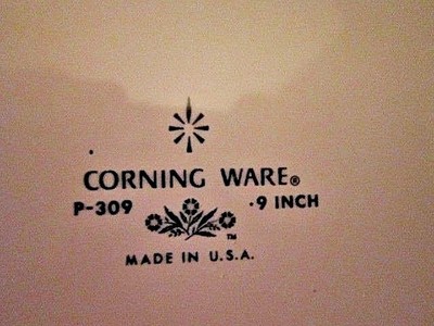 Vintage  Mid-Century Corning Ware CORNFLOWER PIE PLATE  9 Inch Bake Ware