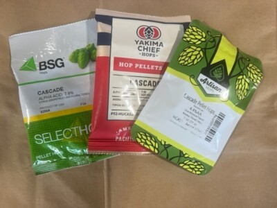 (40) Variety Pak Pellet Hops Beer Brewing East Kent Golding Centennial Ekuanot +