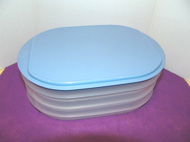 Tupperware 3 ~Sheer Fridge Stackables Trays~8 3/4