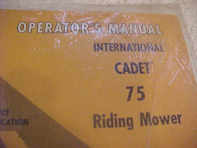 VTG 1971 NOS IH CUB CADET 75 riding mower operators MANUAL Rare NOS Off Beat HTF