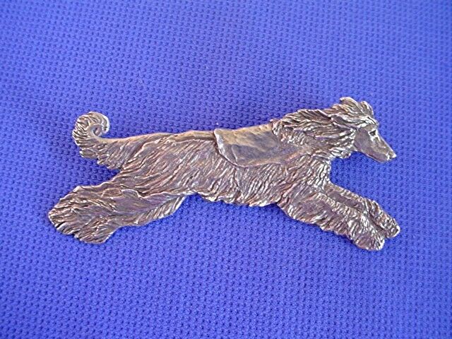  Afghan Hound Pin Coursing #32F Pewter Sighthound Dog Jewelry by Cindy A. Conter