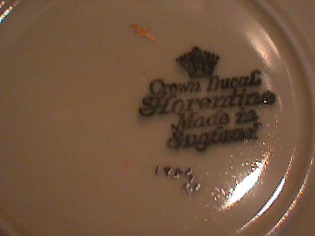 Crown Ducal Florentine Pattern Set of FIVE Soup Coup Under Plates