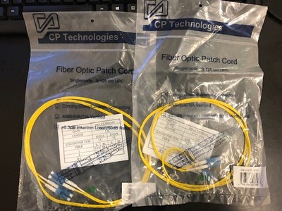 CP Technologies GS-LC2-SMD-01 SINGLEMODE DUPLEX FIBER OPTIC PATCH CORD 1METER