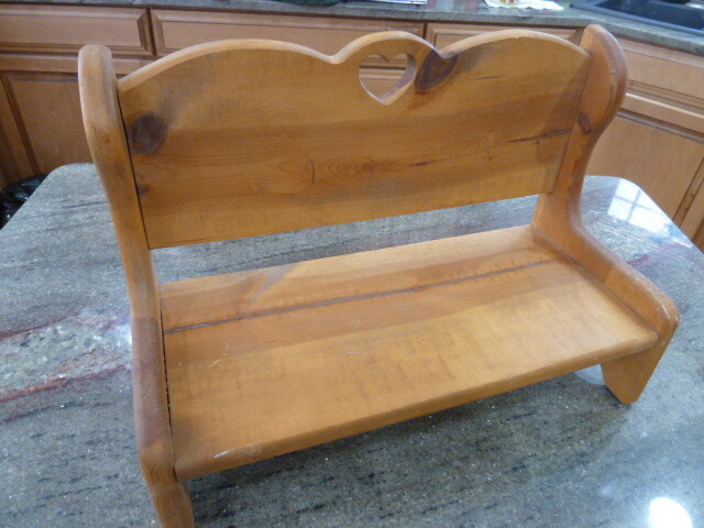 VINTAGE KITCHEN PINE HEART COUNTER SHELF