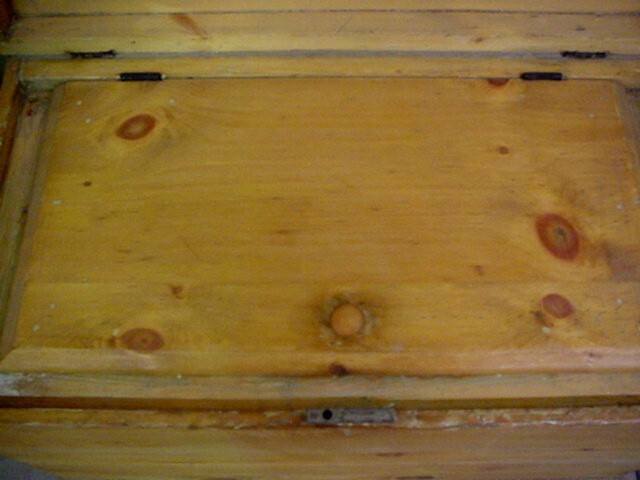 Antique Lift Top Solid Pine Ice Box Circa 1905 Primative Cabin Refrigerator