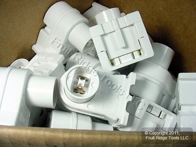 200 Leviton White HO T8 T12 Fluorescent Lampholder light Sockets Plunger 13550-W