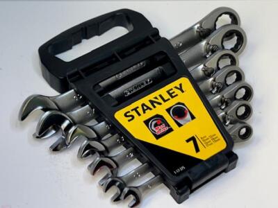 NEW Stanley 7pc Metric Combination Ratcheting Wrench Set 8,10,12,13,14,17,19mm
