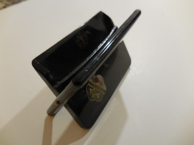 Vtg Asian Lacquerware Folding Holder for Document, Money, Cards Chinese Japanese