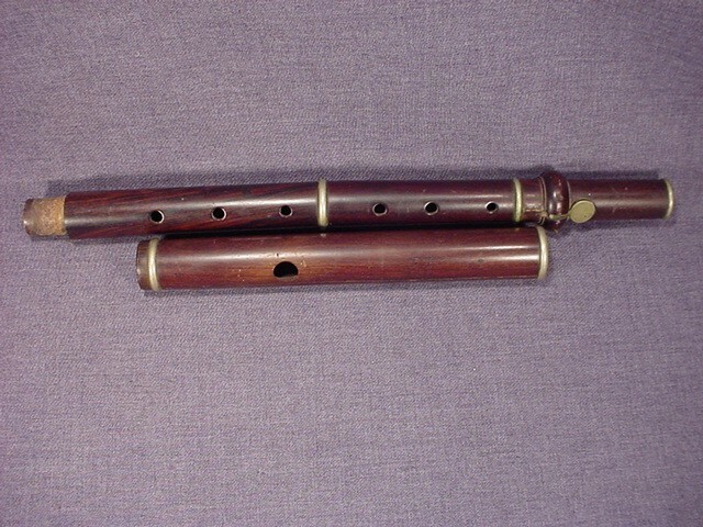 RARE ANTIQUE 1840S C.G. CHRISTMAN ROSEWOOD 1 KEY FLUTE 404 PEARL ST NYC