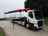 2024 24 Volvo FE 320 E6 6x2 27ft6 flat Palfinger PK19 remote crane PSS 31,000kms