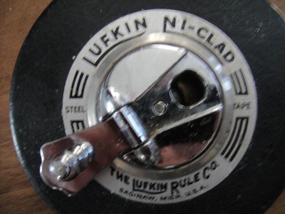Vintage USA Lufkin Rule Co NI-Clad Steel Tape Measure Royal 50 FT Hand Rewind