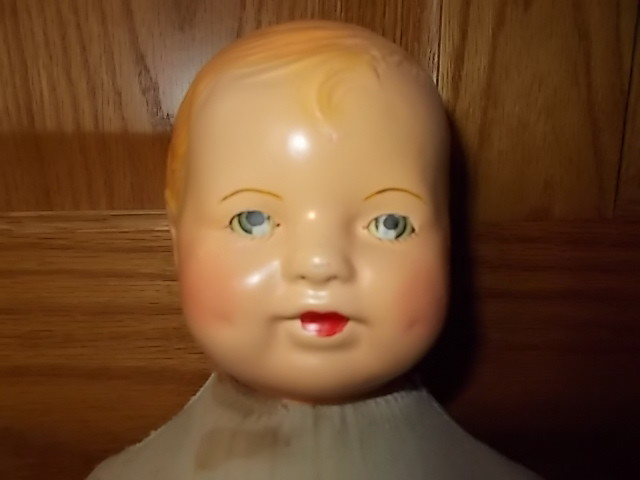 Antique E. Goldberger Composition Baby Doll Sleepy Eyes Cloth Body 18