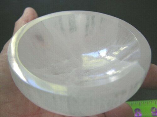 Selenite crystal 4 inch round bowl FREE Priority shipping