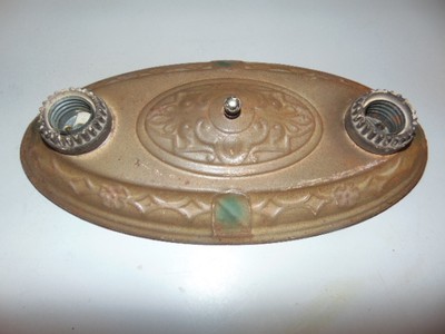 * Vintage Double Flush Mount Wall Light Fixture Bulb & Sconce - Cloth Cord