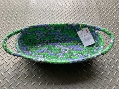 Braided Fabric Bread Basket Container, Machine Washable, Handmade in SC