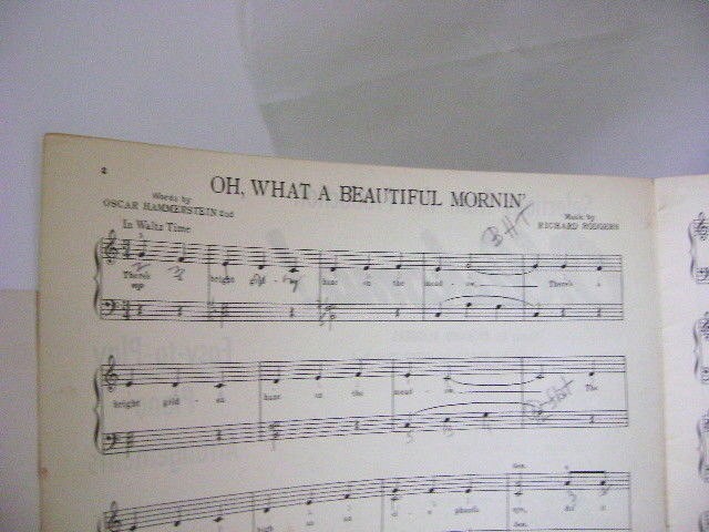 Music- Oklahoma Musical Production -Easy-to-Play Piano Arrangements-1943/1956