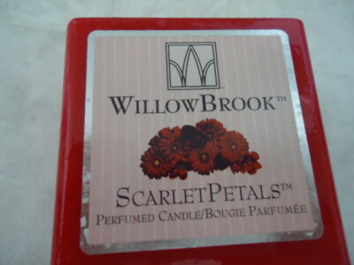 WillowBrook Scarlet Petals Perfumed Red Square Pillar Candle 3  X 3 