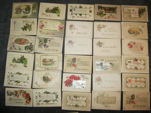 x92 1910-1914 John Winsch Happy New Year Swastika  Glitter Embossed Victorian