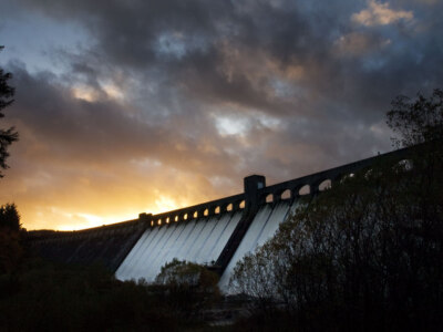 Photo 6x4 Clatteringshaws Dam overflow Pulran Burn For the second time in c2008