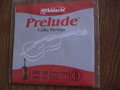 D'ADDARIO PRELUDE CELLO D STRING J1012 1/8 SCALE MED TENSION