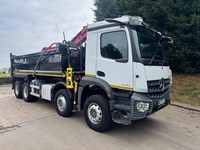2020 70 Mercedes Arocs 3240 Euro 6 8x4 tipper Epsilon m125l crane wacker carrier