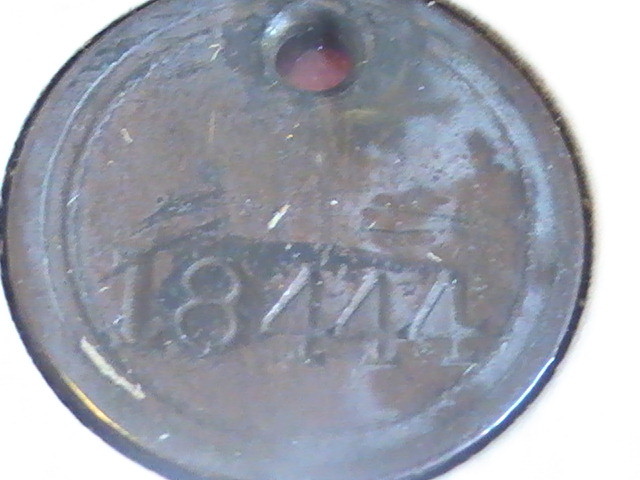 TOKEN GOOD FOR 5 CENTS TRADE TOKEN NO 18444 PUNCHED ON REVERSE