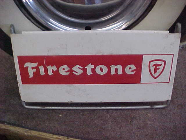 Vintage FIRESTONE Tire Stand SIGN Gas Oil Station Car Truck Display CHEVY FORD