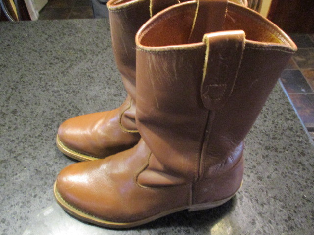 Vintage Knapp Shoes Mens Brown Leather Ankle Biker Beatle Boots Mod Zip 8 B