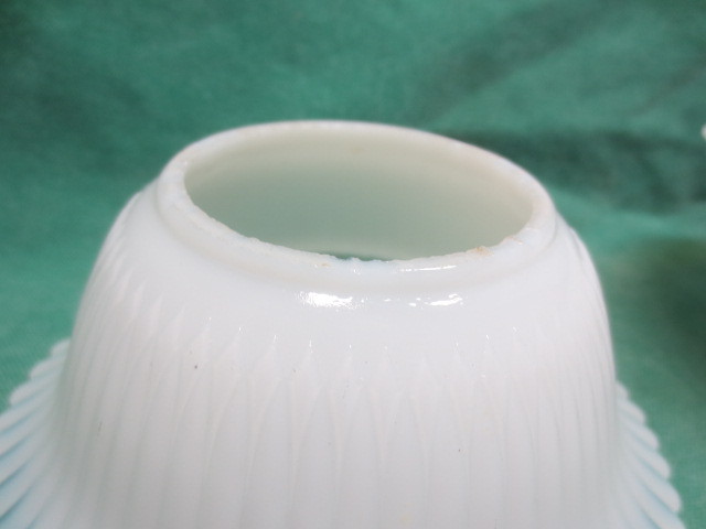 Pair Art Deco Opalescent Lamp Ceiling Fixture Slip Shades Petalware Depression