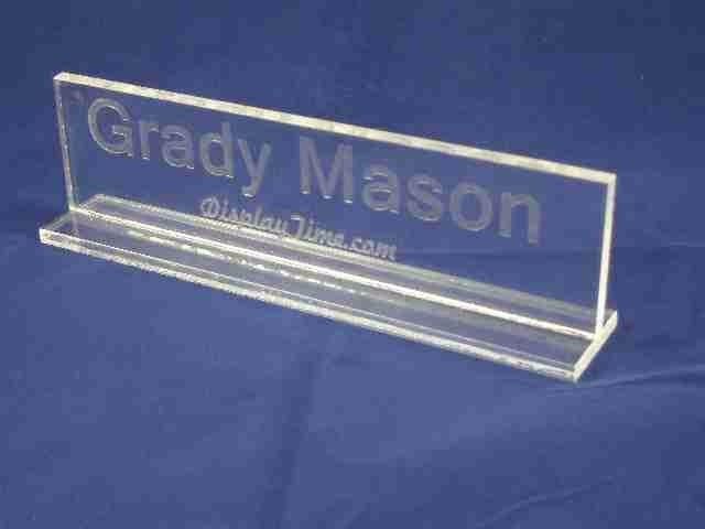 Personalized Acrylic Glass NAME PLATE BAR Desk 