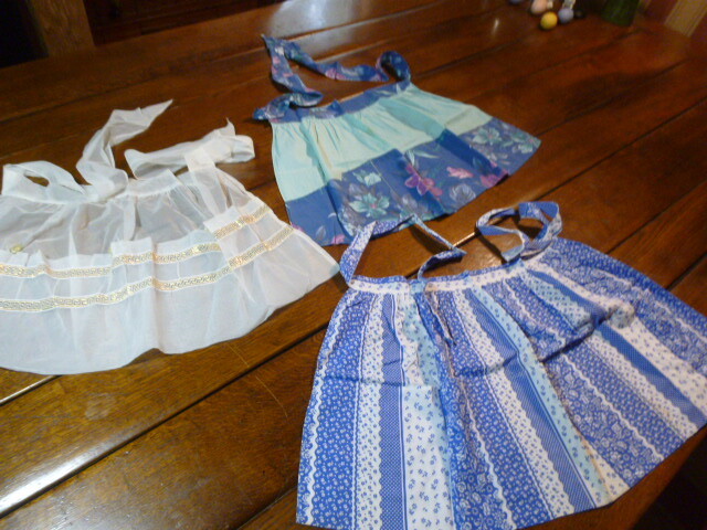 Lot of Vintage Half Aprons Cotton Sheer Nylon