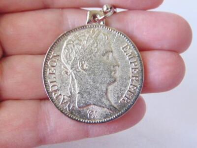 Vintage EMPEREUR NAPOLEON 5 FRANCS 1808 Coin Reproduction KEY CHAIN