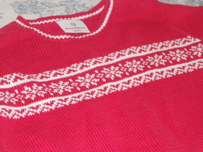 Hanna Andersson Brand Christmas / Winter Red Snow Flake Pattern Sweater
