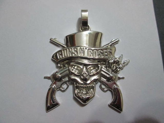 Pre-owned Artisan Guns'n Roses Logo Pendant Made Sterling Silver 925- Product