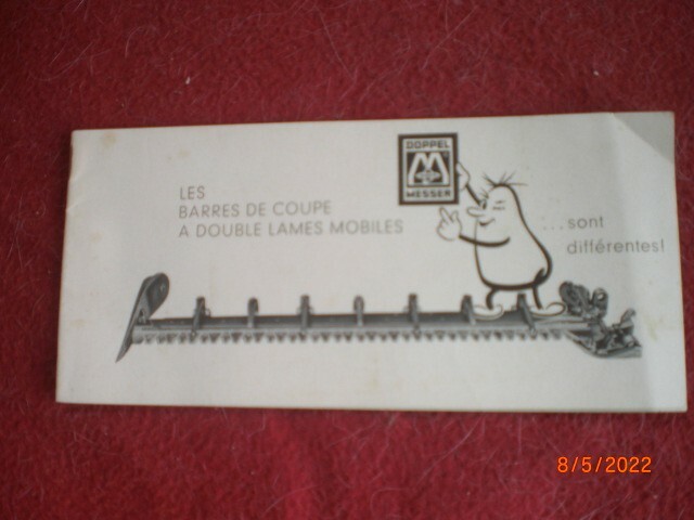 Livret  Publicitaire  Barre  De Coupe  Double   Lames  Doppel  Messer  Busatis