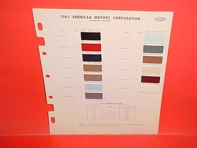 1963 AMC RAMBLER AMERICAN CONVERTIBLE CUSTOM CLASSIC AMBASSADOR PAINT CHIPS DUP1