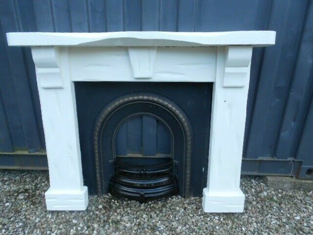 Pine Painted Fireplace And Insert In Londonderry County