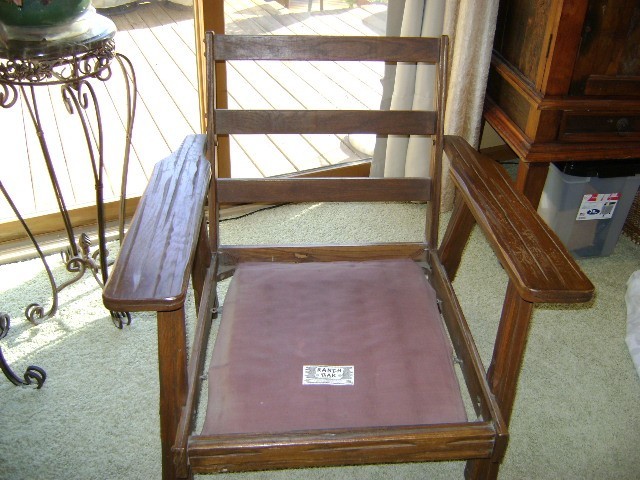 Brandt ranch oak arm chair  vintage 1900  HIGHLY COLLECTIBLE